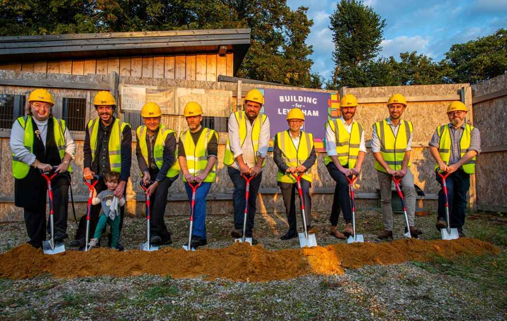 Members of the Rural Urban Synthesis Society (RUSS) embarking on a community housing project